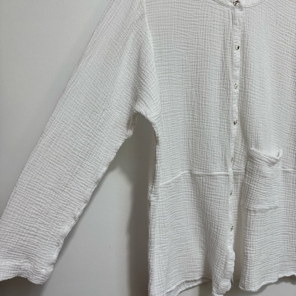 J. Jill PureJill 100% Cotton Gauze Button Front Long Sleeve Top - Picture 5 of 14